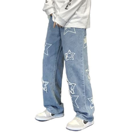 Buy Y2k Baggy Jeans for Men,Hip Hop Grunge Demin Pants Wide Leg Loose ...