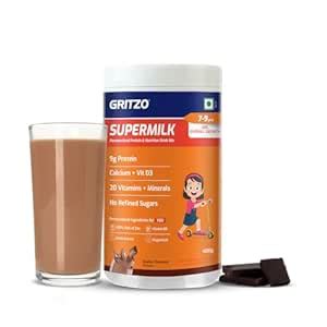 Buy Gritzo SuperMilk Overall Growth (7-9y Girls), 9g Protein Powder ...