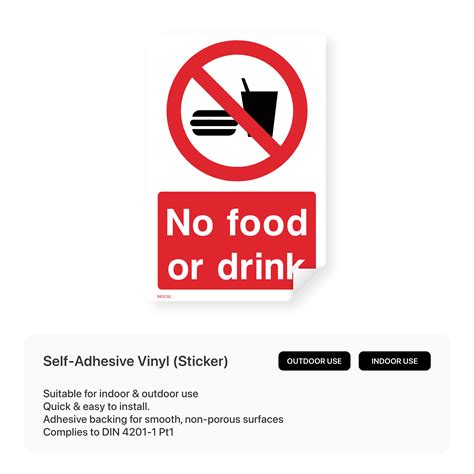 No Food or Drink Sign – Safety Signs & Stickers