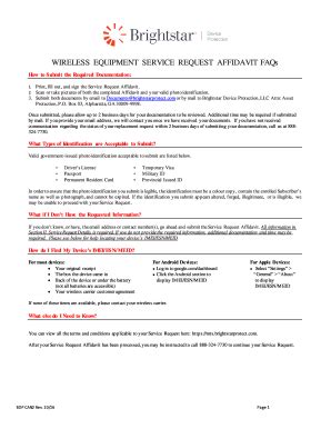 WIRELESS EQUIPMENT SERVICE REQUEST STATUTORY DECLARATION 2020-2025 ...