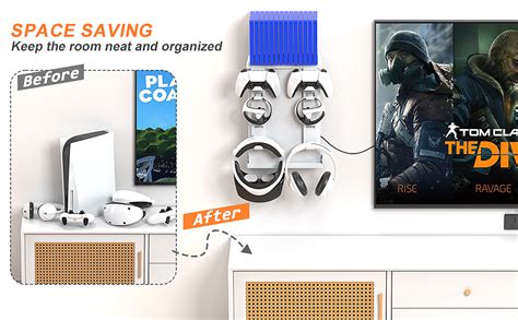 New World PS5 Wall Mount, 8 in 1 PS5 Wall Mount Kit for PS VR2 PS5 ...