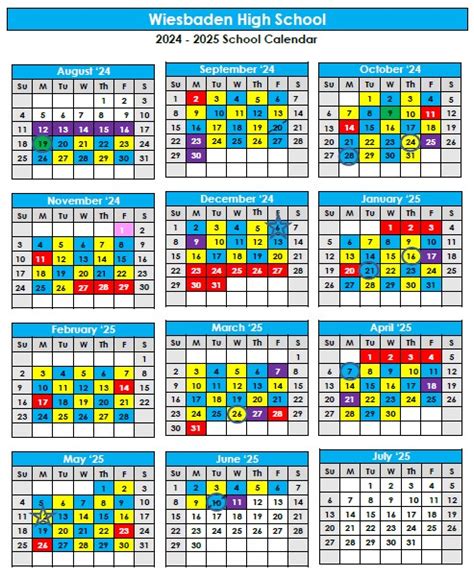 DODEA Wiesbaden High School - Updated Blue/Gold Calendar | Facebook