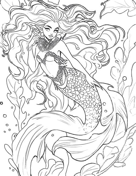 44 Mermaid Coloring Pages For Kids And Adults - Our Mindful Life