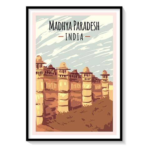 Buy Retro Poster Madhya Pradesh Travel Poster Art & Prints Online India ...