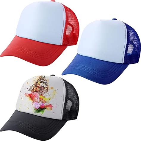 Buy Geyoga 3 Pieces Sublimation Trucker Hat Sublimation Blank Mesh Hat ...