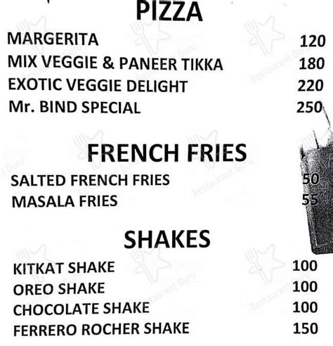 Menu at Mr. Bind Bakery, Vadodara, HARI DARSHAN