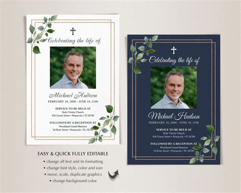 Funeral Announcement Template