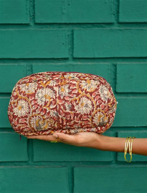 'Avantika' Kalamkari Jewelry/Travel Organizer in Pure Cotton– Masala Chai