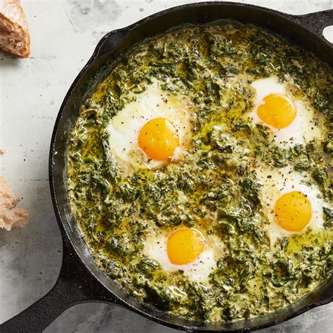 Cooked Spinach And Eggs