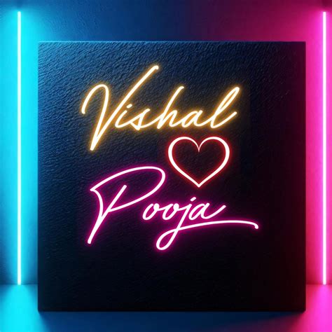 Couples Name Neon Light | Handmade Neon Sign for Couples (20 by 18 inc ...