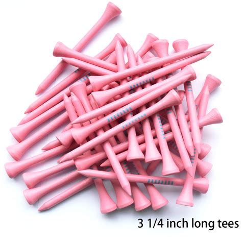 Wood Golf tees 3 1/4 inch with Measured line Printing 40 Count (Pink ...