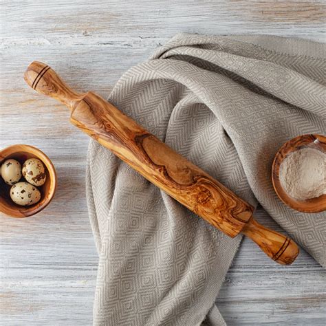 Olive Wood Rolling Pin with Handle - Forest Decor