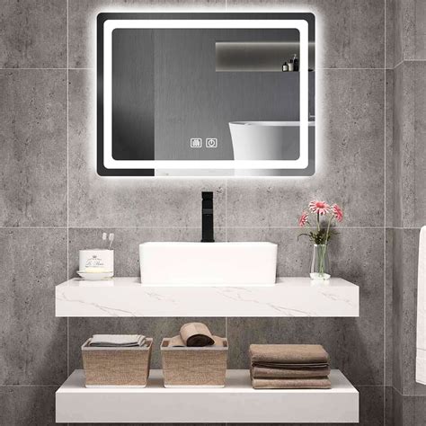 Ivy Bronx Led Bathroom Wall Mounted Mirror 31In. - Fog, Coating, Real ...