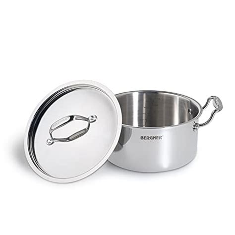 BERGNER Argent Tri-Ply Stainless Steel Casserole With Stainless Steel ...