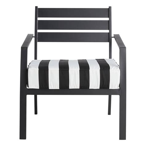 Providence Black Awning Stripe Outdoor Deep Seat Cushion | At Home