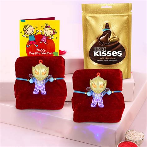 TIED RIBBONS Rakhi for Kids with Chocolate Combo Gift - Set of 2 LED ...