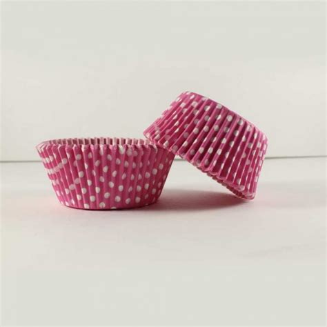 PAPER MUFFIN LINER - PINK WHITE POLKA DOTS