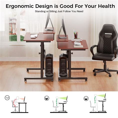 Buy EUREKA ERGONOMIC Mobile Height Adjustable Standing Desk,41 Inch ...