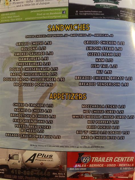 Menu at Oasis Bar & Grill, Antwerp