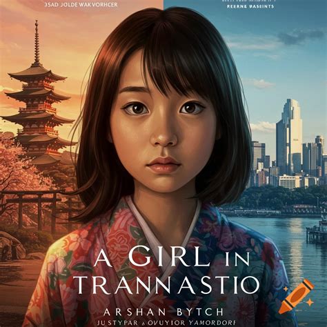 Movie poster for A Girl in Translation, double life theme on Craiyon