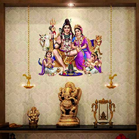 Kaushiki Collection PVC Religion Lord Shiva With Parvati Wall Sticker ...