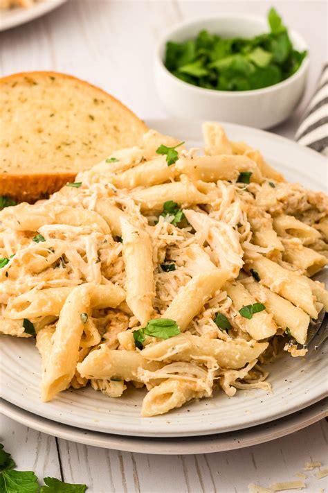 Crockpot Garlic Parmesan Chicken Pasta - Busy Family Recipes