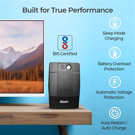 Foxin UPS 600va Uninterrupted Power Supply 360W with LED Indicator, fo ...
