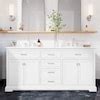 JEAREY Bathroom vanities with top 72-in White Double Sink Bathroom ...