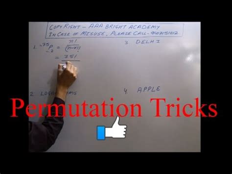 Permutation Combination Tricks- How To Solve Permutation Problems