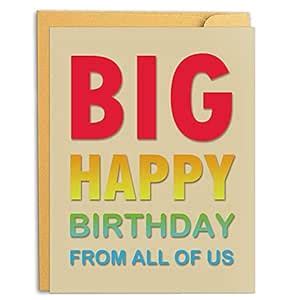 Big Happy Birthday Card, Oversize Group Bday Greeting Card, Surprise ...