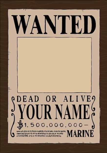 Vector one piece anime wanted poster hand drawn illustration | Premium ...
