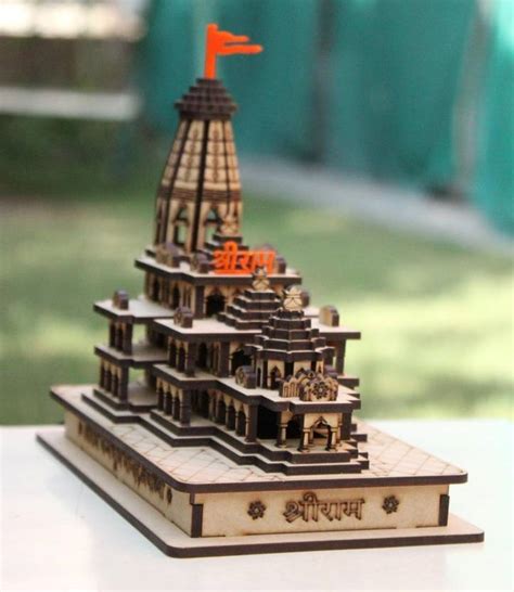 VEENSKI Ayodhya Ram Mandir 3D Model Wooden Temple with Light Engineered ...