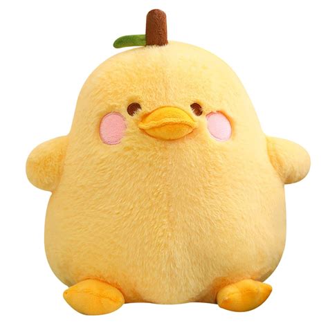 PEACH CAT Cute Fruit Pear Duck Plush Pillow Duck Stuffed Animal Toy for ...