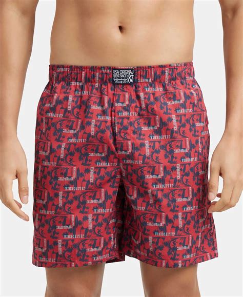 Buy Super Combed Mercerized Cotton Woven Printed Boxer Shorts with Side ...