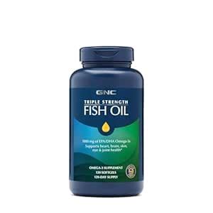 GNC Triple Strength Fish Oil Mini Omega 3 Capsules for Men & Women ...