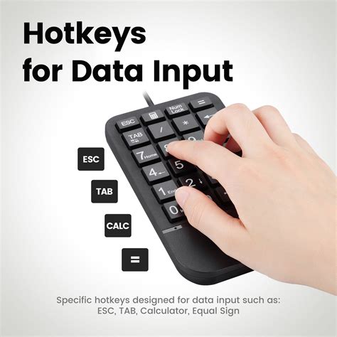 PERIPAD-205 - Wired Numeric Keypad with Big Print Letters - Perixx USA