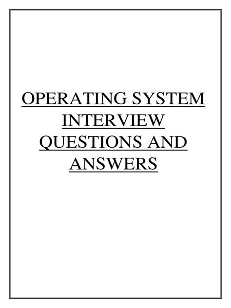 Image result for Operating System Interview Questions