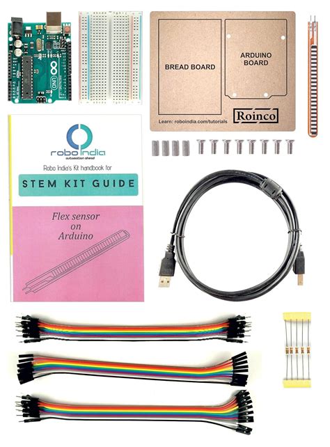 Roinco Arduino STEM Activity Kit – Flex sensor Kit with printed guide ...