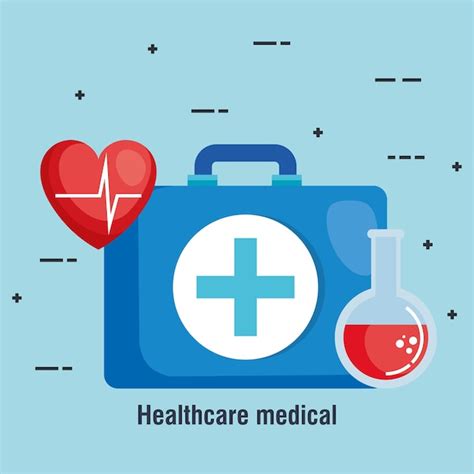 Healthcare medical kit icons | Premium Vector