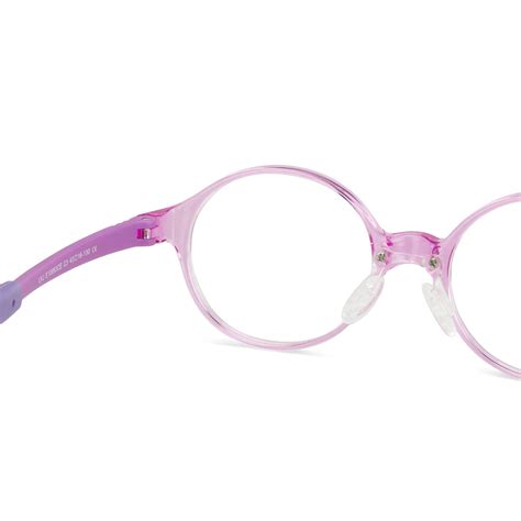 Blue-Block Kids Computer Glasses: Purple Transparent Full Rim Round Kid ...