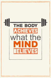 Inephos 'The Body Achieves' Gym Motivation Poster Paper Print - Quotes ...