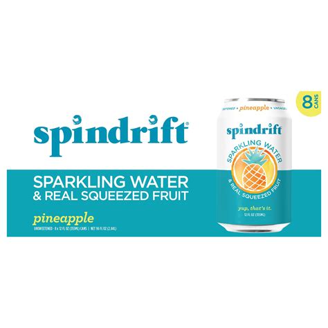 Spindrift Pineapple Unsweetened Sparkling Water & Real Squeezed Fruit