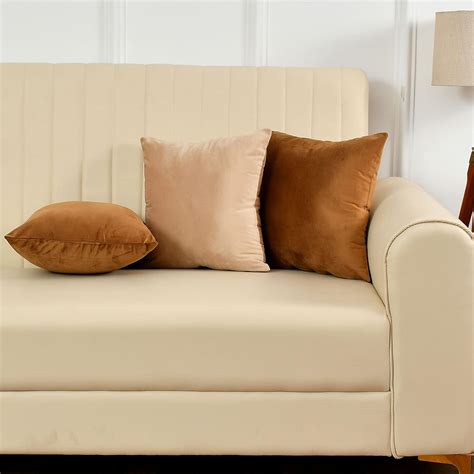 Buy Yellow Weaves Soft Velvet Fabric Cushion Cover 24 X 24 Inches, Set ...