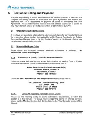 Fillable Online info kaiserpermanente It is your responsibility to ...