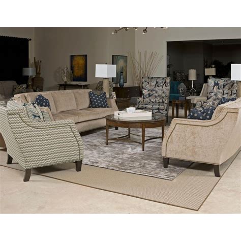 Kincaid Furniture Fleming UPH-682-86 Transitional Sloped-Arm Sofa with ...