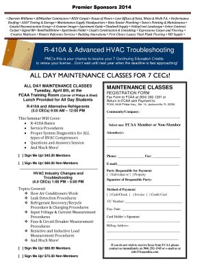 Fillable Online R-410A & Advanced HVAC Troubleshooting ALL DAY ... Fax ...