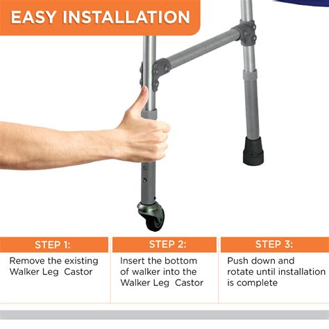 Walker Leg With Small (Castor) Wheel - (1 Pair) – Vissco Next