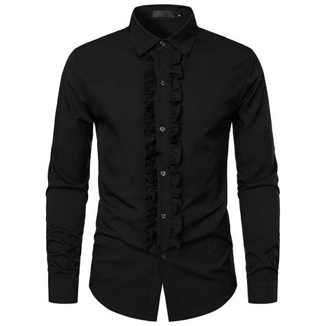 Men's Tuxedo Shirt Formal Dress Shirt Mens Ruffle Tuxedo Shirt 80s Prom ...