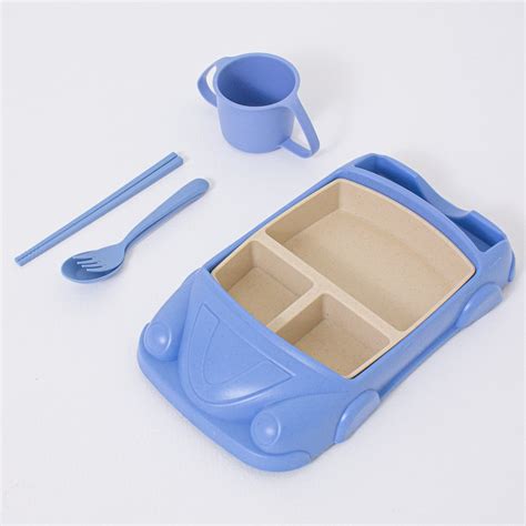 Kinderservies Set Auto – Baby Servies – Peuterbord met Vakjes – 5 ...