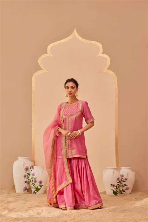 Suhair - Flamingo Pink Kurta Garara Set